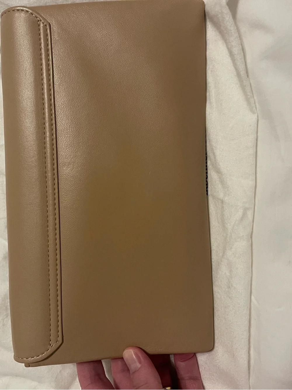 LK Bennett Taupe Leather Envelope Clutch